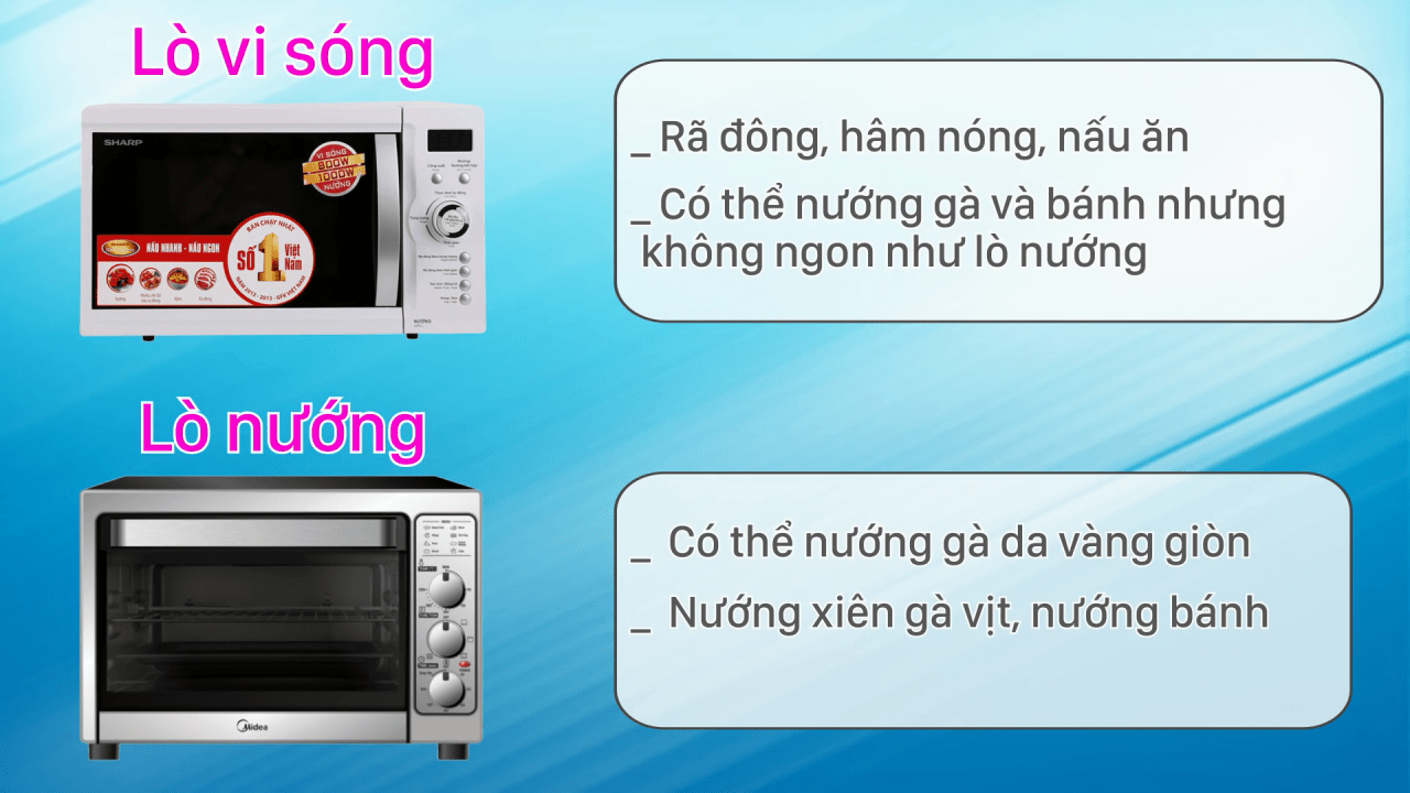 phan biet lo nuong va lo vi song 3 | Điện Lạnh Quý Nhân