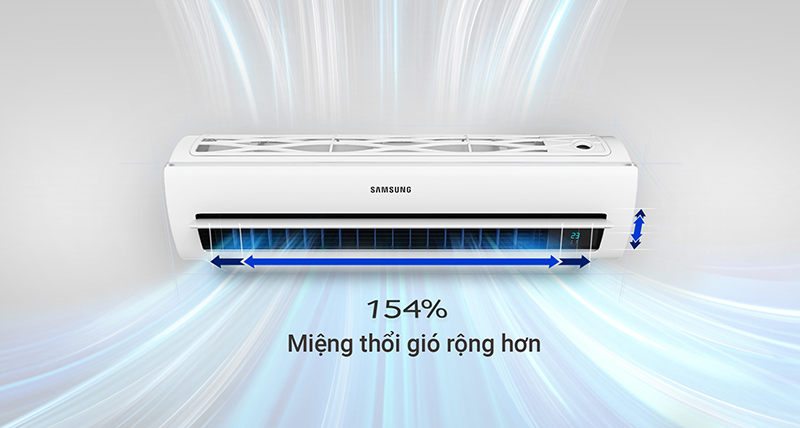 Miệng thổi gió cũng được thiết kế lớn hơn lên đến 154 %