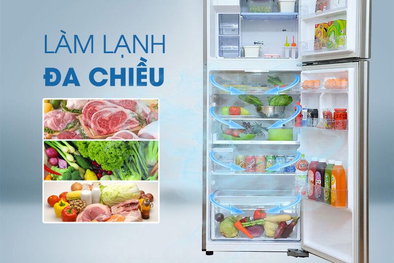 Công nghệ làm lạnh đa chiều đem đến luồng khí lạnh tại từng góc của tủ lạnh Samsung RT38FEAKDSL