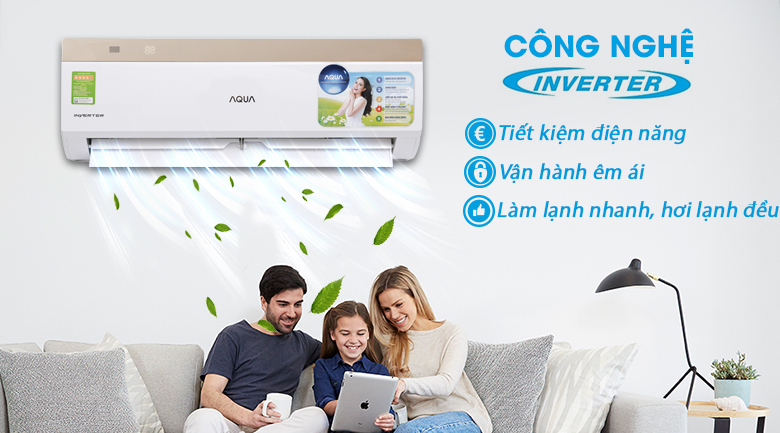 Công nghệ Inverter - Máy lạnh Aqua Inverter 1 HP AQA-KCRV9VKS