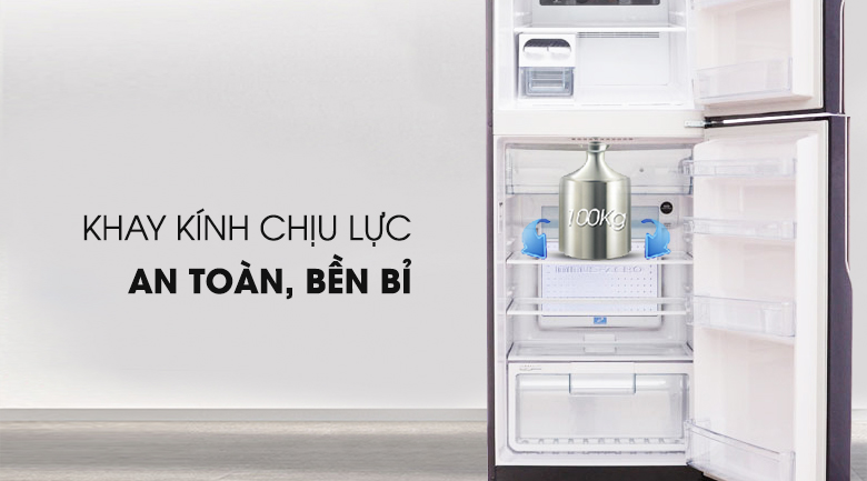 Khay thủy tinh chịu lực - Tủ lạnh Hitachi Inverter 365 lít R-VG440PGV3