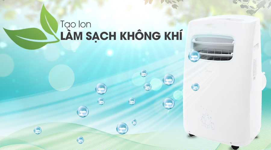 Chức năng ion - Máy lạnh di động mini Midea 1 HP MPPF-10CRN1