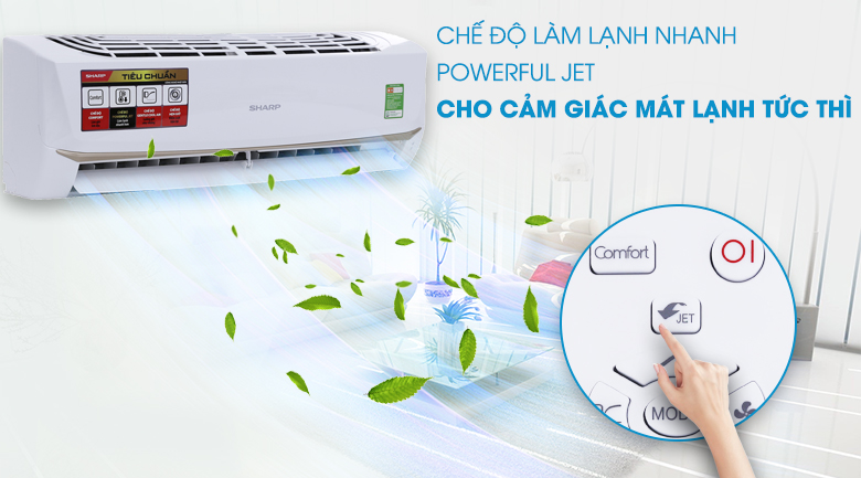 Công nghệ Powerful Jet - Máy lạnh Sharp 1 HP AH-A9UEW